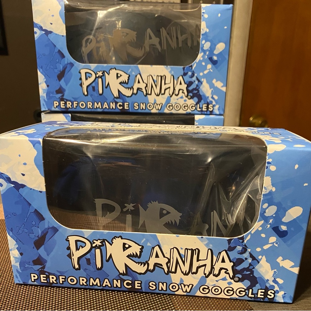 Bundle of 3 Piranha Black Performance Snow Goggles
